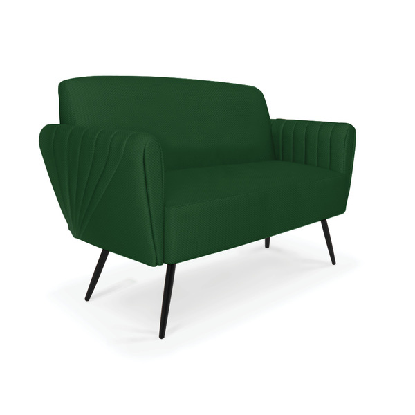 Sofá Namoradeira Pés Palito De Ferro Bruna Veludo Luxo - D'ro