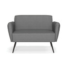 Sofá Namoradeira Pés Palito De Ferro Bruna Veludo Luxo Grafit