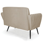 Sofá Namoradeira Pés Palito De Ferro Bruna Veludo Luxo Prata