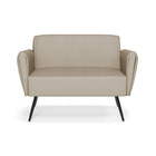 Sofá Namoradeira Pés Palito De Ferro Bruna Veludo Luxo Prata