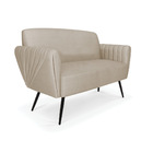 Sofá Namoradeira Pés Palito De Ferro Bruna Veludo Luxo Prata