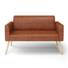 Sofá Namoradeira Pés Palito Natural Marisa Corano Nozes