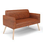 Sofá Namoradeira Pés Palito Natural Marisa Corano Nozes