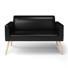 Sofá Namoradeira Pés Palito Natural Marisa Corano Preto