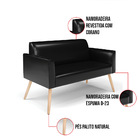 Sofá Namoradeira Pés Palito Natural Marisa Corano Preto