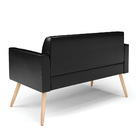 Sofá Namoradeira Pés Palito Natural Marisa Corano Preto