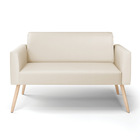 Sofá Namoradeira Pés Palito Natural Marisa Corino   - Bege