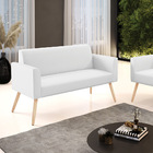 Sofá Namoradeira Pés Palito Natural Marisa Corino   - Branco