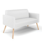 Sofá Namoradeira Pés Palito Natural Marisa Corino   - Branco