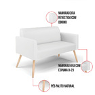 Sofá Namoradeira Pés Palito Natural Marisa Corino   - Branco