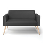 Sofá Namoradeira Pés Palito Natural Marisa Corino   - Preto