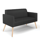 Sofá Namoradeira Pés Palito Natural Marisa Corino Preto