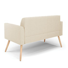 Sofá Namoradeira Pés Palito Natural Marisa Linho   - A19 Bege