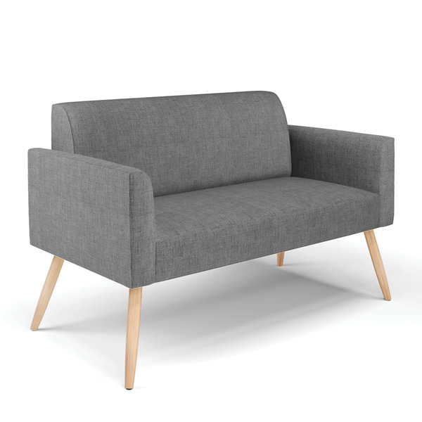 Sofá Namoradeira Pés Palito Natural Marisa Linho   - A26 Graf