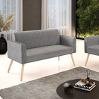 Sofá Namoradeira Pés Palito Natural Marisa Linho   - A26 Graf