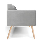 Sofá Namoradeira Pés Palito Natural Marisa Suede - Cinza