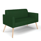 Sofá Namoradeira Pés Palito Natural Marisa Veludo Luxo D03 -