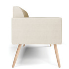 Sofá Namoradeira Pés Palito Natural Marisa Veludo Luxo Off Wh