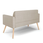 Sofá Namoradeira Pés Palito Natural Marisa Veludo Luxo Prata