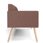 Sofá Namoradeira Pés Palito Natural Marisa Veludo Rosê