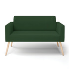Sofá Namoradeira Pés Palito Natural Marisa Veludo Verde