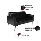 Sofá Namoradeira Pés Villach Marisa Corano   - Preto
