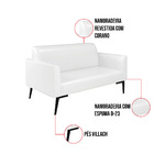Sofá Namoradeira Pés Villach Marisa Corano Branco