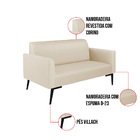 Sofá Namoradeira Pés Villach Marisa Corino Bege