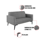 Sofá Namoradeira Pés Villach Marisa Linho   - A26 Grafite