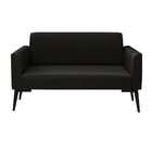 Sofá Namoradeira Pés Villach Marisa Suede   - Preto