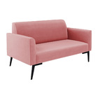 Sofá Namoradeira Pés Villach Marisa Suede   - Rose