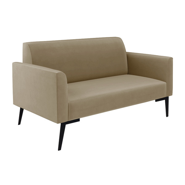 Sofá Namoradeira Pés Villach Marisa Suede Marrom Rato