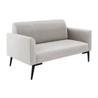 Sofá Namoradeira Pés Villach Marisa Veludo Cinza