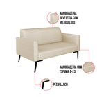 Sofá Namoradeira Pés Villach Marisa Veludo Luxo Off White A12