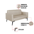 Sofá Namoradeira Pés Villach Marisa Veludo Luxo Prata A130 D0