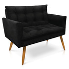 Sofá Namoradeira Tais Suede Pés Palito Castanho - D'rossi - P