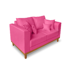Sofá Namoradeira Viena 02 Lugares Para Recepção Suede Pink -