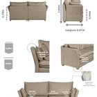 Sofá Natal Living Com 3 Lugares 200cm Linho Corriente Bege