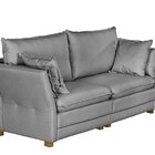 Sofá Natal Living Com 3 Lugares 200cm Linho Corriente Cinza