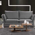 Sofá Natal Living Com 3 Lugares 200cm Linho Corriente Cinza