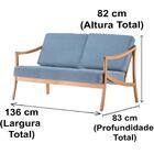 Sofá Navi Ozki 136 Cm Madeira Eucalipto Cedro Tecido Azul Cor