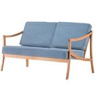 Sofá Navi Ozki 136 Cm Madeira Eucalipto Cedro Tecido Azul Cor