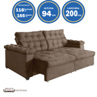 Sofá New Austrália 200cm Retratil Reclinavel Suede Castor – W