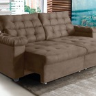 Sofá New Austrália 200cm Retratil Reclinavel Suede Castor – W