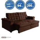 Sofá New Austrália 200cm Retratil Reclinavel Suede Marrom