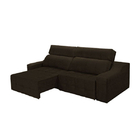 Sofá New Austrália 200cm Retratil Reclinavel Suede Preto – Ws.