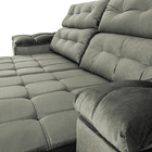 Sofá New Itália 2,52 Mts Retrátil E Reclinável Tecido Suede C