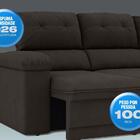 Sofá New Ripley 2,30m Assento Retrátil E Reclinável Velosuede