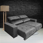 Sofá New York Suede Cinza 3 Lugares Retrátil E Reclinável