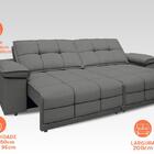 Sofá Nilo 2,00m Retrátil E Reclinável Velosuede Grafite - Net